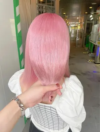 セミロング ❄️💛エクステ ブリーチ❄️yukiのヘアスタイル