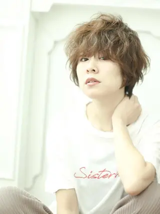 ショート 艶カラー/フェイス レイヤー/たむのヘアスタイル