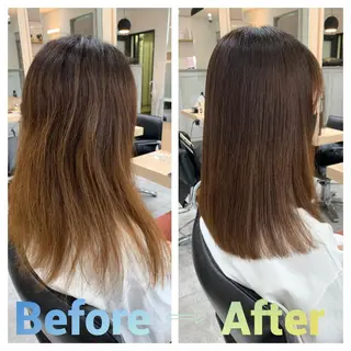 ミディアム 髪質改善🩵艶髪 ストレート🩵山口のヘアスタイル
