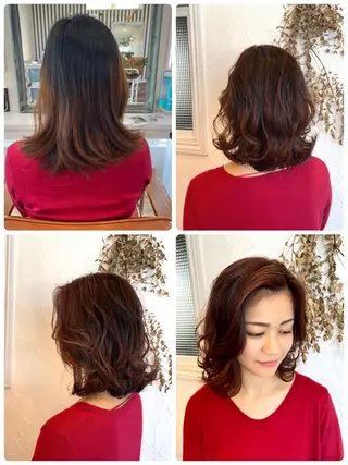 ミディアム カラー パーマ ヘアアレンジ メンズ ネイル マツエク・マツパ 美容室 ソンリエのヘアスタイル