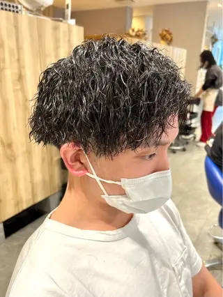 ショート パーマ ヘアアレンジ メンズ men’s salon NOA solte. 【メンズサロン ノアソルテ】所属・メンズパーマ職人 加藤 弘貴のヘアスタイル
