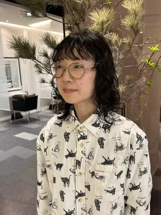 セミロング パーマ 中原 優美のヘアスタイル