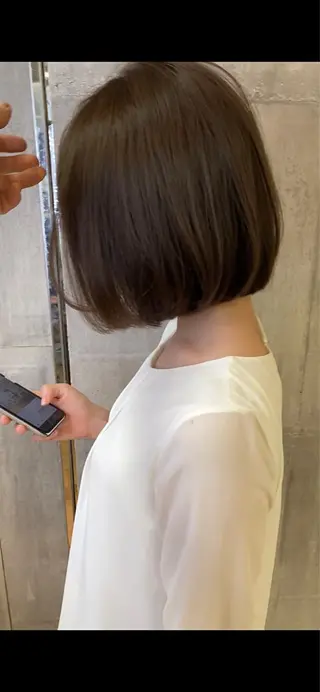 ショート カラー 髪質改善ｶﾗｰ ｹｱﾌﾞﾘｰﾁ/ﾀﾑのヘアスタイル