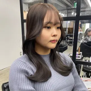 ロング 新宿/韓国ヘア/ 髪質改善ストレートのヘアスタイル