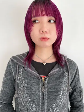 カラー ブリーチカラー🎀 韓国風/寺門美優のヘアスタイル