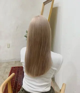 ロング カラー 🪞透けヘア髪質改善 艶ベージュ/nagiのヘアスタイル