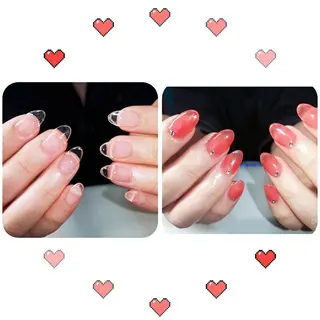 ネイル フィルイン、長さ出し 深爪矯正のネイルデザイン