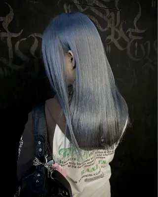 セミロング Null 表参道所属・岩下昂世/ ハイトーン/デザインのヘアスタイル