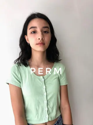 ミディアム カラー パーマ キッズ オトナヘア🌸 harukaのヘアスタイル