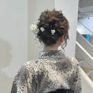 セミロング カラー パーマ ヘアアレンジ メンズ キッズ ネイル マツエク・マツパ アイブロウ 顔周りcut/ 艶ワンカラー♥ちさきのヘアスタイル