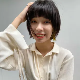 ショート カラー パーマ ヘアアレンジ yiye 青山所属・無料カットモデル募集 🌱ひょうがのヘアスタイル