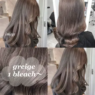 セミロング カラー ブリーチ/髪質改善/ ハイトーン/暖色のヘアスタイル