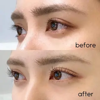 マツエク・マツパ 岩戸優奈 束感まつげ ピンク/ベージュのヘアスタイル