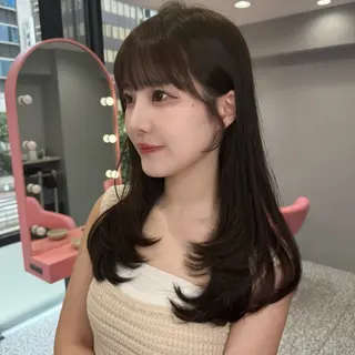 ロング REINA𓍯/ 透明感カラー/顔周りのヘアスタイル