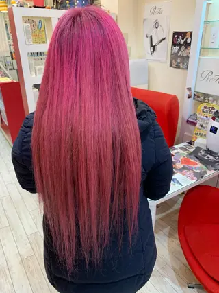 ロング カラー ヘアアレンジ 今村公介 ブリーチ特化、派手髪のヘアスタイル