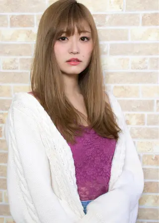 セミロング 若山 敦のヘアスタイル