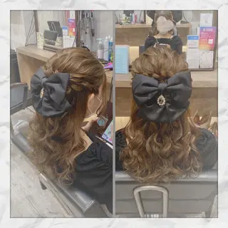 セミロング ヘアアレンジ ヘアセット/着付け 𓇼 松本 夏美𓇼のヘアスタイル