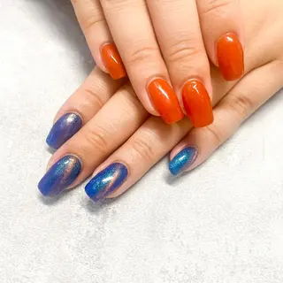 ネイル ゴテゴテ💙ワンホン リオナのネイルデザイン