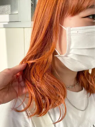 ミディアム カラー ヘアアレンジ maoブリーチ無し 似合わせカラーのヘアスタイル