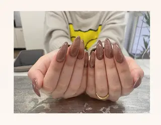 ネイル I-nailロング /ワンホン/キラキラのネイルデザイン