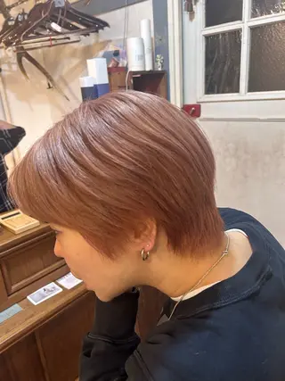 ショート カラー 清水千優/パーマ/透 明感カラー/メンズのヘアスタイル