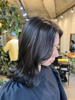 ミディアム カラー ブリーチなしカラー 🌿‬脇黒丸 彩のヘアスタイル