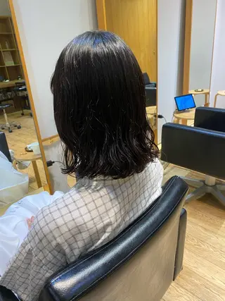 ミディアム コテ巻き風/ボブ パーマ🌼杉田 萌恵のヘアスタイル