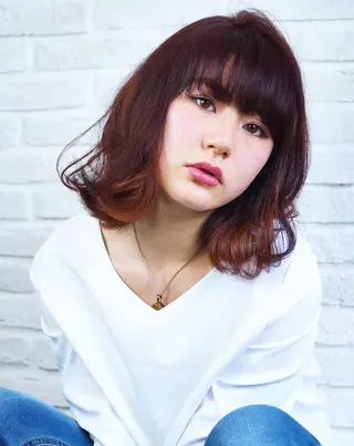 ミディアム カラー ヘアケア特化型サロン newi 京橋のヘアスタイル