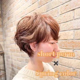 ショート カラー パーマ ヘアアレンジ 池田 雅史のヘアスタイル