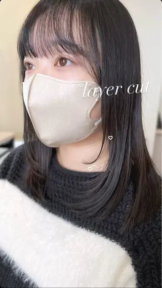 ミディアム カラー noa hair design 町田店所属・miyu♡̷̷ 韓国ヘア/顔まわりのヘアスタイル
