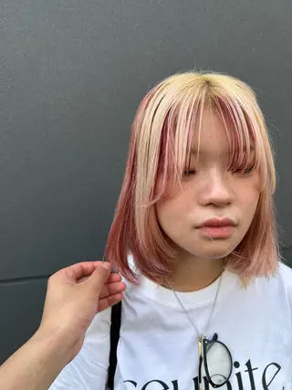 ミディアム カラー 愛知のオレンジくん /Harumiのヘアスタイル