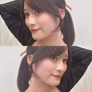 セミロング 韓国レイヤー透明感 カラーヨウスケのヘアスタイル
