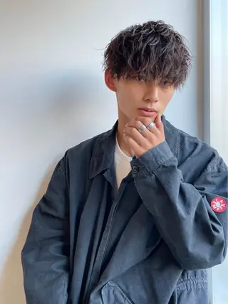 ショート パーマ メンズ CLUTCH天王寺 西藤遥河のヘアスタイル