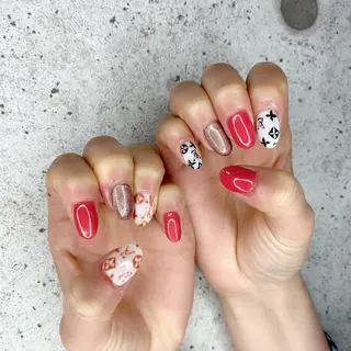 ミディアム カラー パーマ ヘアアレンジ メンズ キッズ ネイル マツエク・マツパ Salon Ｋのネイルデザイン