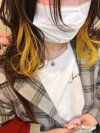 ミディアム カラー パーマ ヘアアレンジ SALOWIN天神大名店所属・羽エクステ/スリム タッキ/kodaiのヘアスタイル