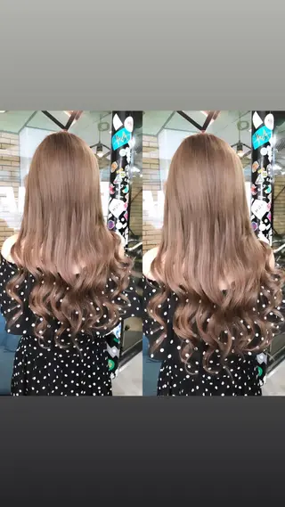 ロング カラー ヘアアレンジ 下妻 カラーエクステ難波のヘアスタイル