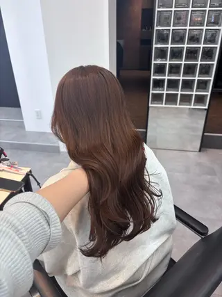 ロング カラー 鍋嶋 涼香のヘアスタイル