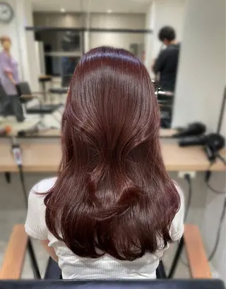 セミロング カラー Cosmepot所属・戸川凜音 とがわりんねのヘアスタイル