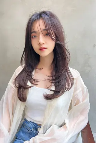 セミロング カラー Ameri 新宿所属・新宿/透明感カラー/ 髪質改善/桜良のヘアスタイル