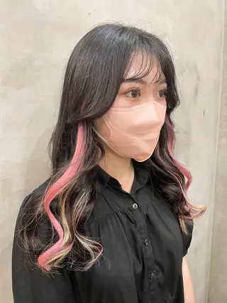 ロング ヘアアレンジ 【ピンク/韓国ヘア/ ヘアセット】亜海のヘアスタイル
