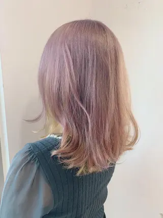 ミディアム カラー 白髪ぼかしハイライト 柳川拓哉のヘアスタイル