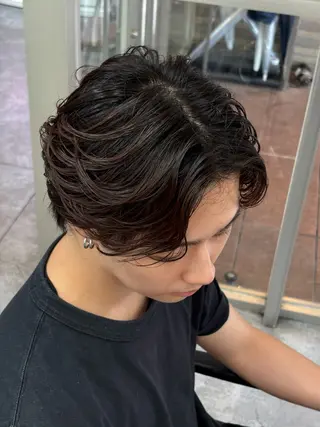 ミディアム カラー パーマ メンズ メンズパーマ特化 🔥韓国ヘア職人🔥のヘアスタイル