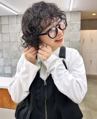 ショート パーマ パーマ /レイヤー 榛地渉馬 /矢場町のヘアスタイル