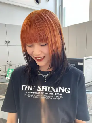 ミディアム カラー tomo🍒パーマ ハイトーン似合わせのヘアスタイル