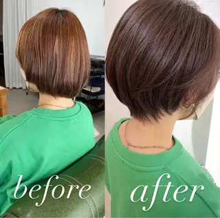ショート カラー eins.hair所属・過去一の柔髪ヘア 🌿einshairのヘアスタイル