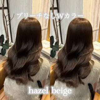セミロング カラー ブリーチなしWカラー レイヤー/Rickyのヘアスタイル