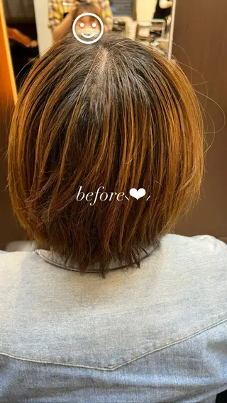 ショート カラー 大人女性ぼかし メンズ強化🦙平作のヘアスタイル