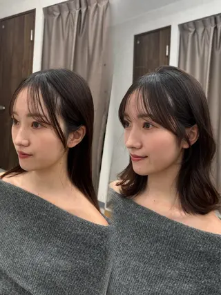 ミディアム 銀座/前髪顔まわり/ 透明感カラー/danのヘアスタイル