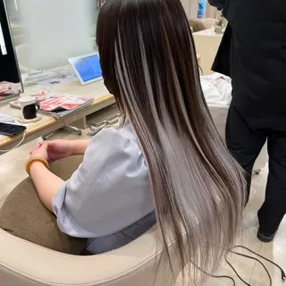 ロング カラー 💜暖色系カラー/ ブリーチカラー💜のヘアスタイル