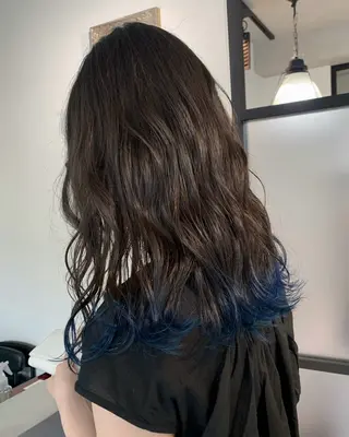 セミロング カラー ヘアアレンジ ✨艶カラー/韓国ヘア ✨momoriのヘアスタイル